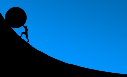 Pushing a boulder uphill